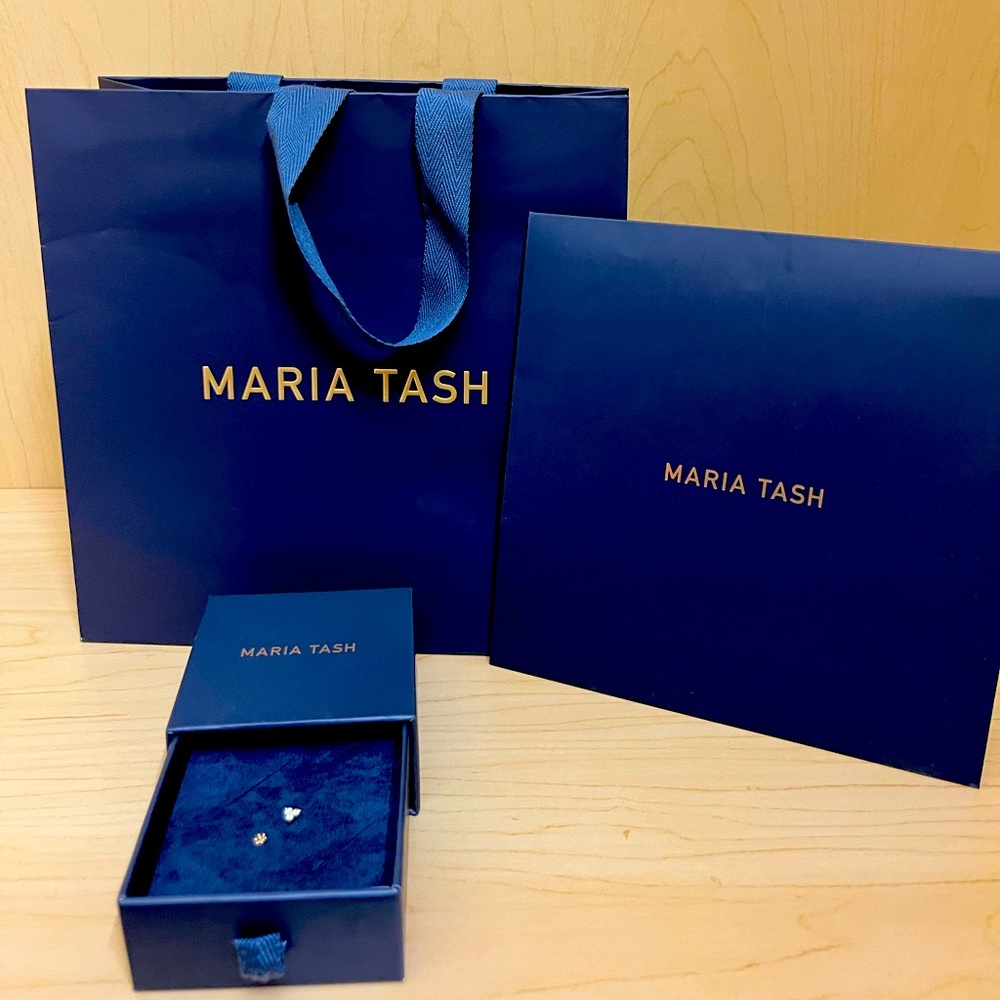 Maria Tash Diamond & 18k Yellow Gold TRINITY 4.5mm Stud Earring - Picture 2 of 5